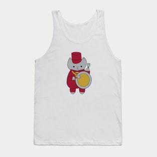 Marching Band Cat Bass Drum Maroon and Gold Tank Top